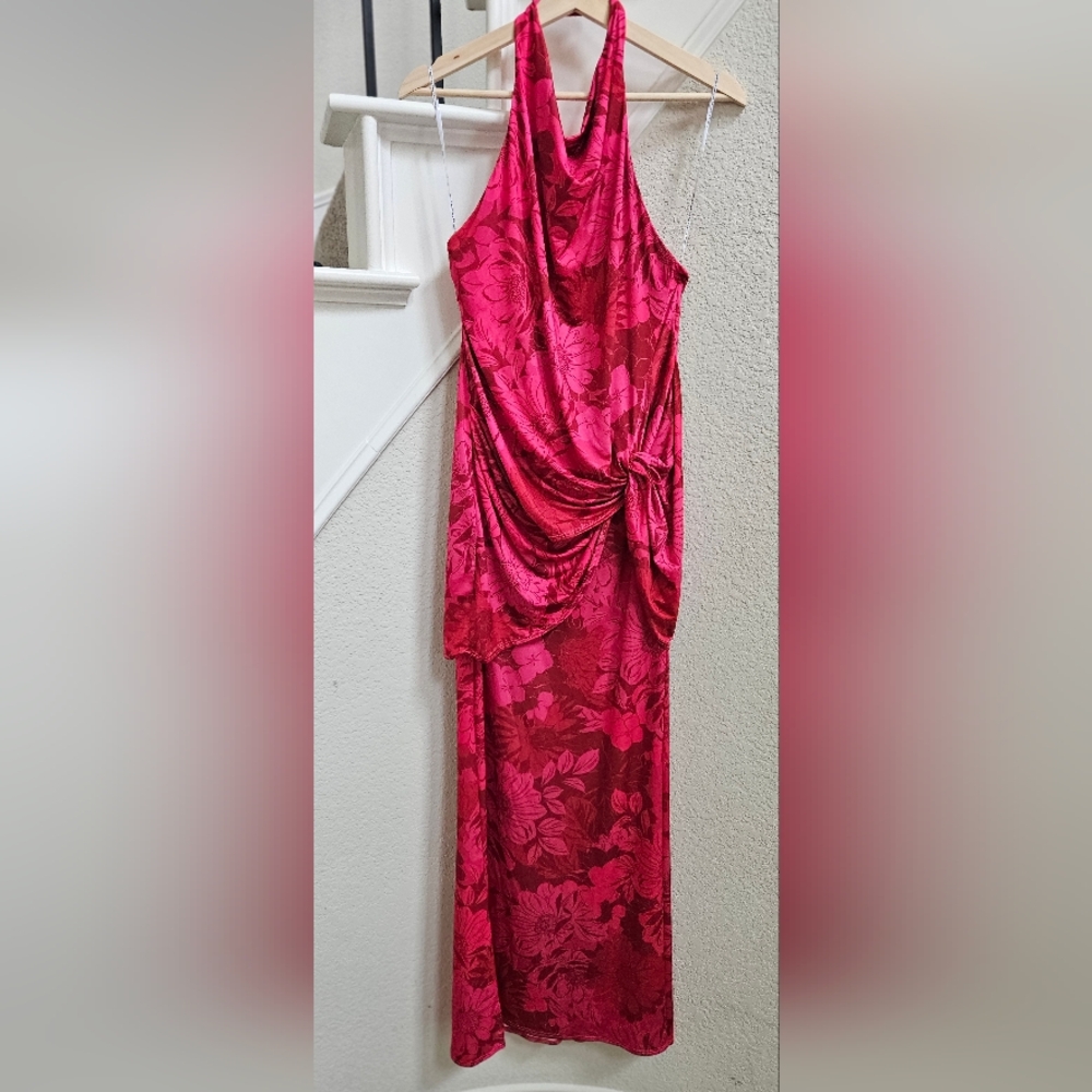Katie May Leyla Cowled Halter Open-Back Maxi Dress | Anthropologie | Size L